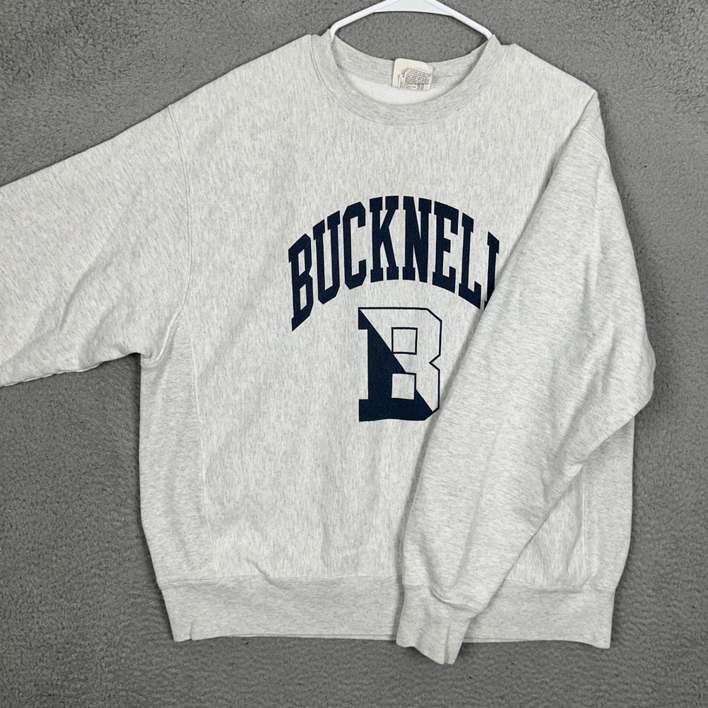 Bucknell Champion Sweatshirt Mens Large Reverse Weave Grey NCAA Basketball EUC